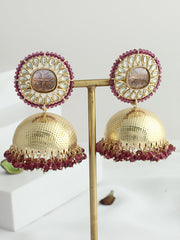Mahi Jhumki Earrings-Purple