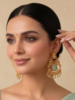Kalpana Earrings - Gold / Mint green