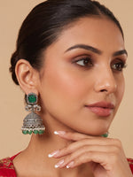 Namita Earrings - Silver / green