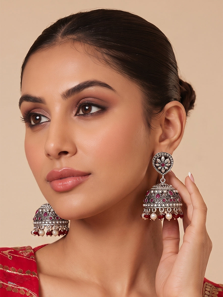 Inakshi Earrings - Hot Pink