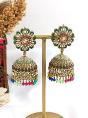 Suhair Jhumki Earrings-Multi color