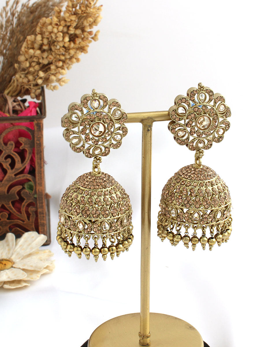 Suhair Jhumki Earrings-Gold