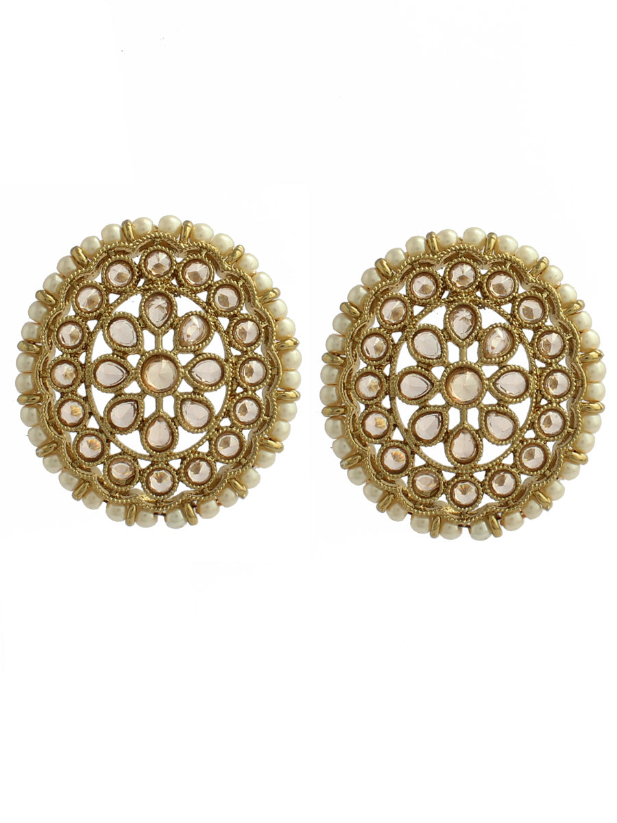 Mansi Stud Earrings With Ear Chain
