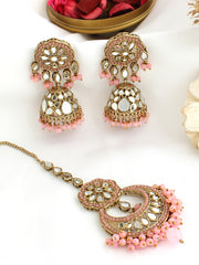 Keesha Earrings & Tikka-Pastel Pink
