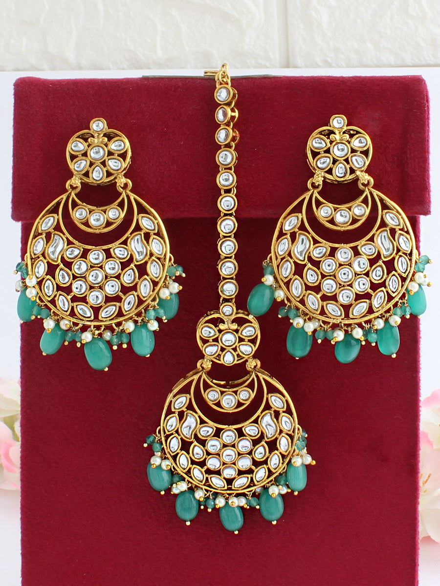 Snehal Earrings & Tikka-Rama Green
