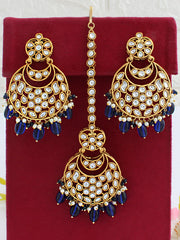 Snehal Earrings & Tikka-Blue
