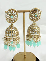 Chetna Jhumki Earrings-Aqua