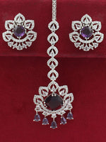Richa Earrings & Tikka-Purple