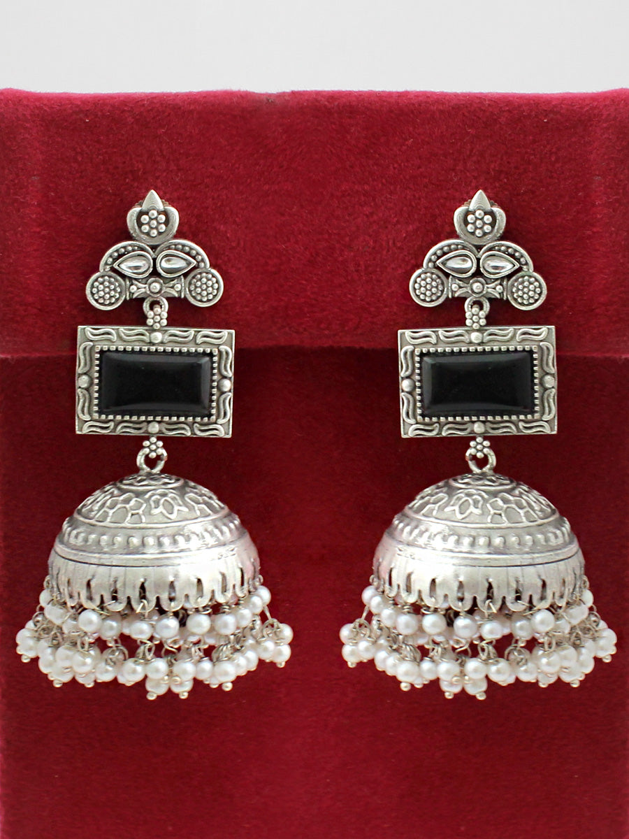 Begum Jhumki Earrings-Black