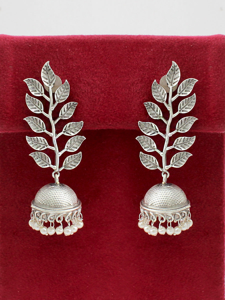 Tanvi Jhumki Earrings-Silver