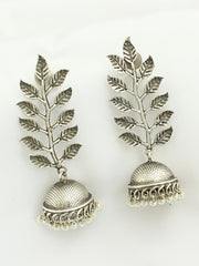 Tanvi Jhumki Earrings-Antique Silver