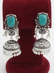 Antra Jhumki Earrings-Turquoise
