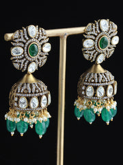 Ridhanshi Jhumki Earrings-Green