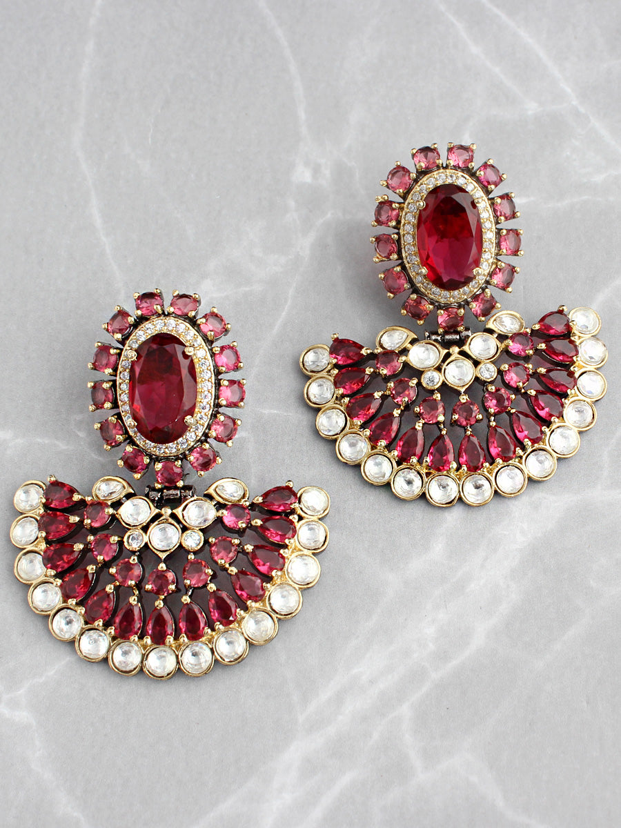 Himangi Earrings-Ruby pink