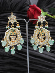 Anusha Chandbali Earrings-Mint Green