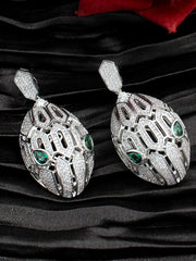 Nysa Fine Earrings-Silver / Green