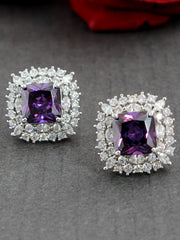 Sania Stud Earrings-Purple