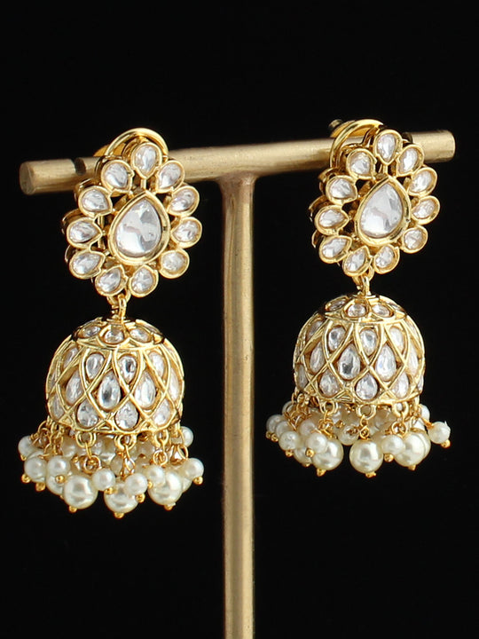 Sia Jhumki Earrings-White