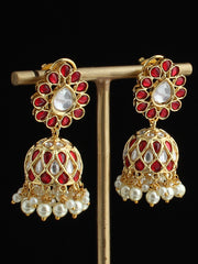 Sia Jhumki Earrings-Maroon