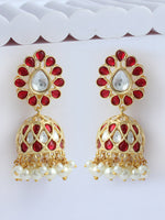 Sia Jhumki Earrings-Maroon