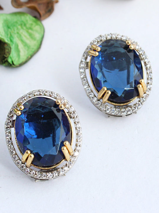 Kiansha Stud Earrings-Blue