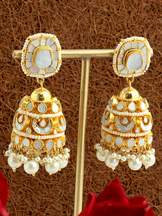 Shivina Jhumki Earrings-Pearl