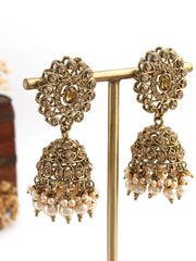 Tanisha Jhumki Earrings-Gold