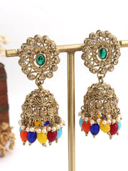 Tanisha Jhumki Earrings-Multicolor