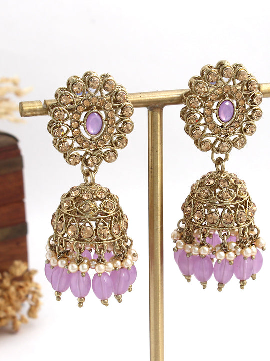 Tanisha Jhumki Earrings-Lavender