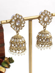 Asmee Jhumki Earrings-White