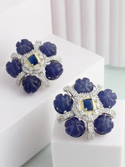 Sharon Stud Earrings-Blue