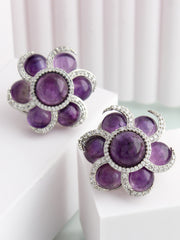 Fiona Stud Earrings-Purple
