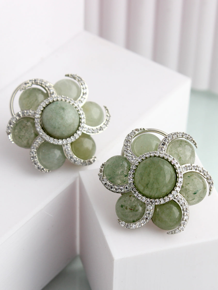 Fiona Stud Earrings-Mint Green