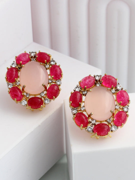 Sophie Stud Earrings-Pastel Pink