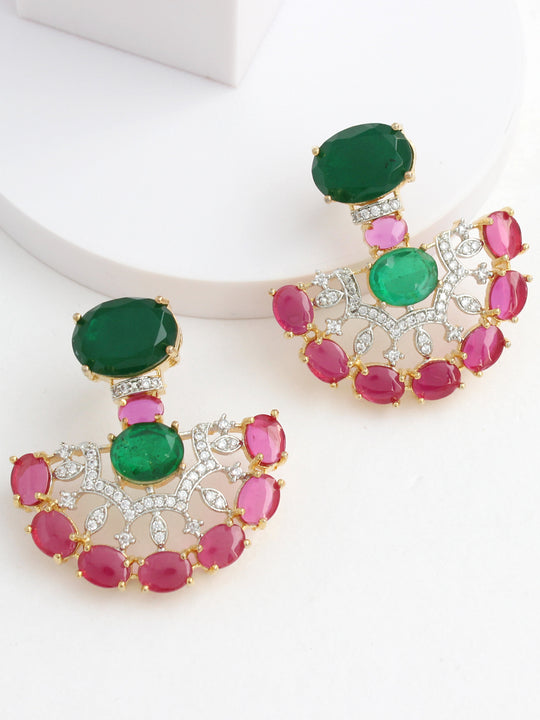 Isabella Earrings-Pink / Green