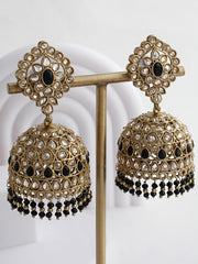 Rabia Jhumki Earrings-Black