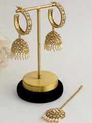 Mihira Earrings & Tikka-gold