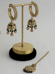 Manya Earrings & Tikka-Black