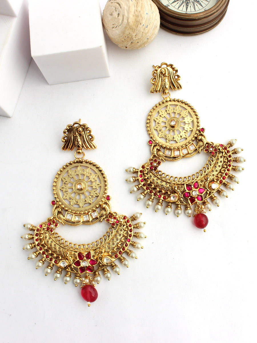 Tanishri Earrings-Hot Pink