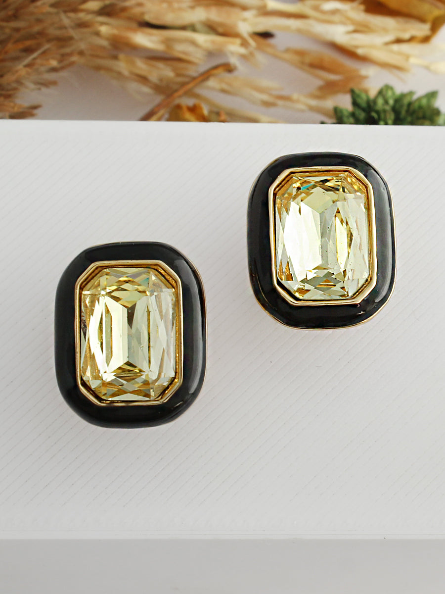 Liza Stud Earrings-Yellow