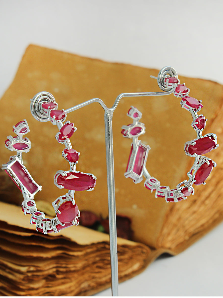 Tamara Earrings-ruby pink