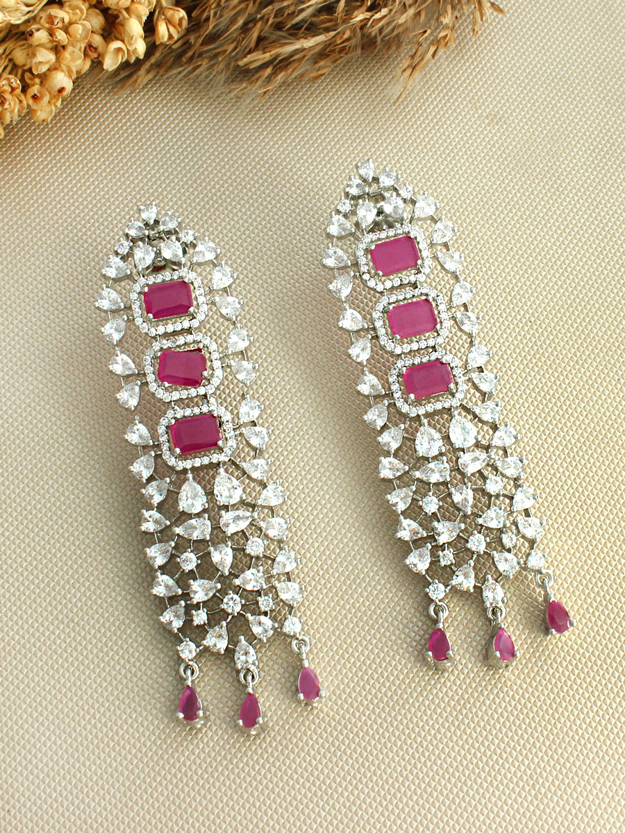 Renee Earrings-Ruby Pink