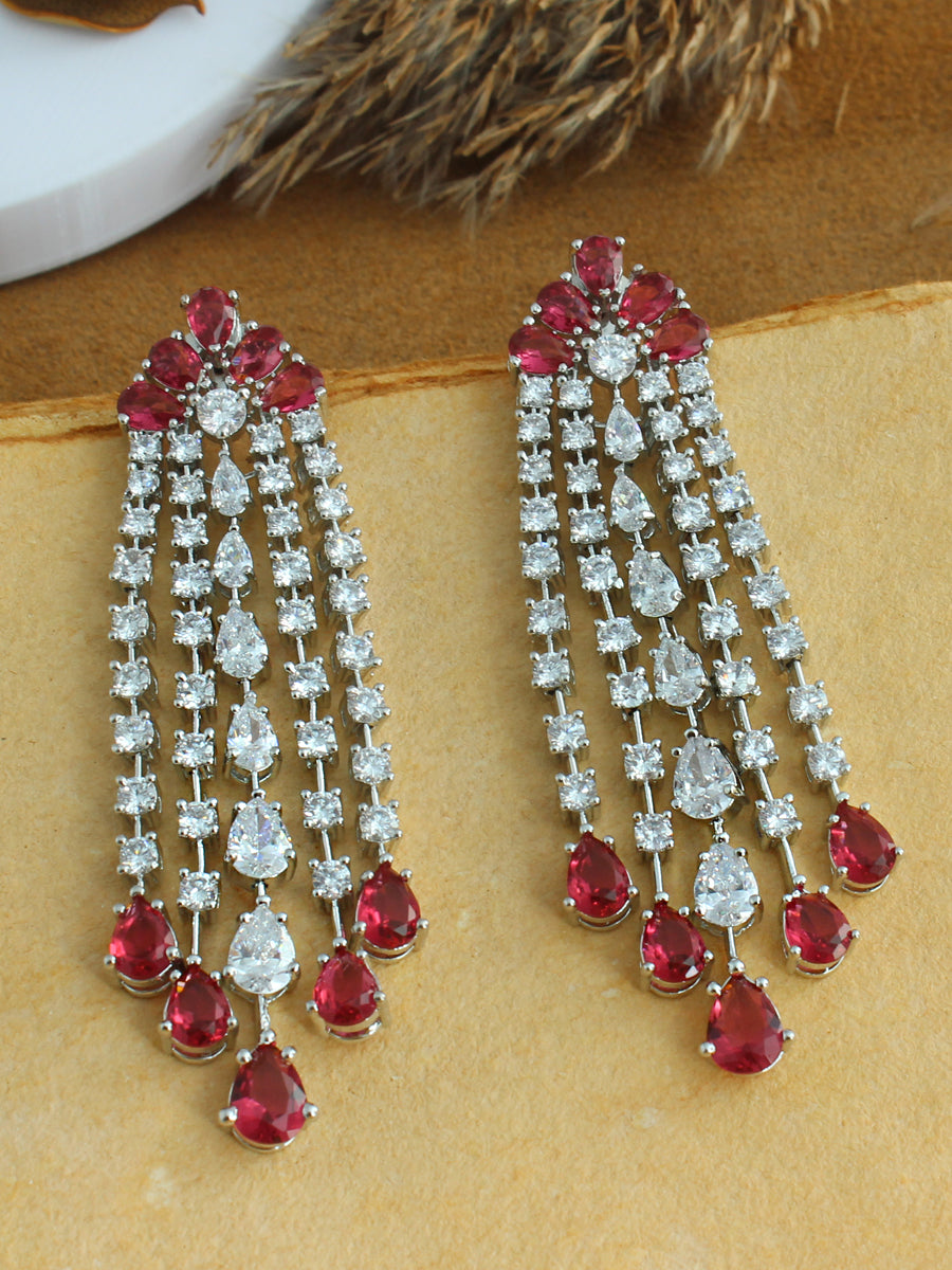 Ayesha Earrings-Ruby Pink