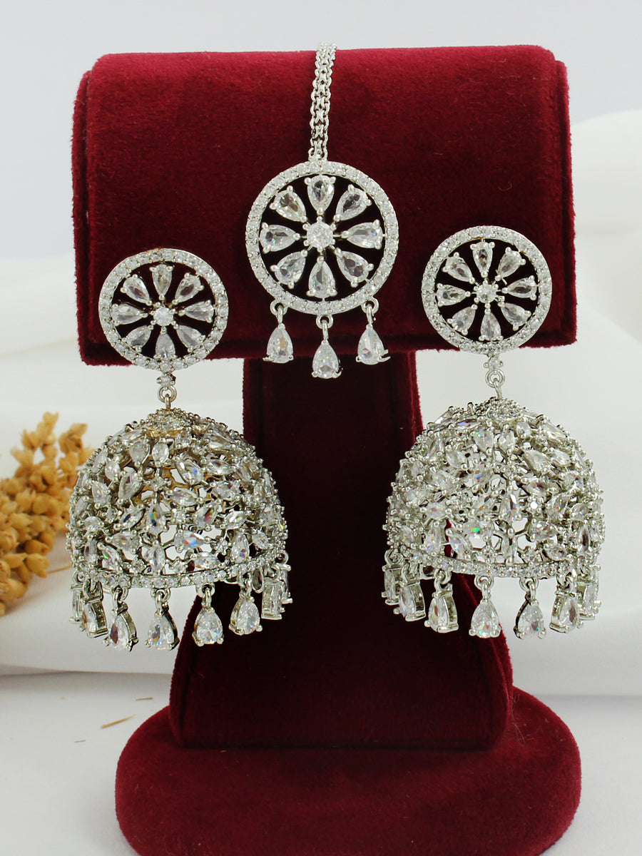 Romika Earrings & Tikka-Antique Silver