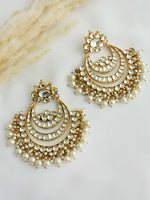 Ajisha Chandbali Earrings-White