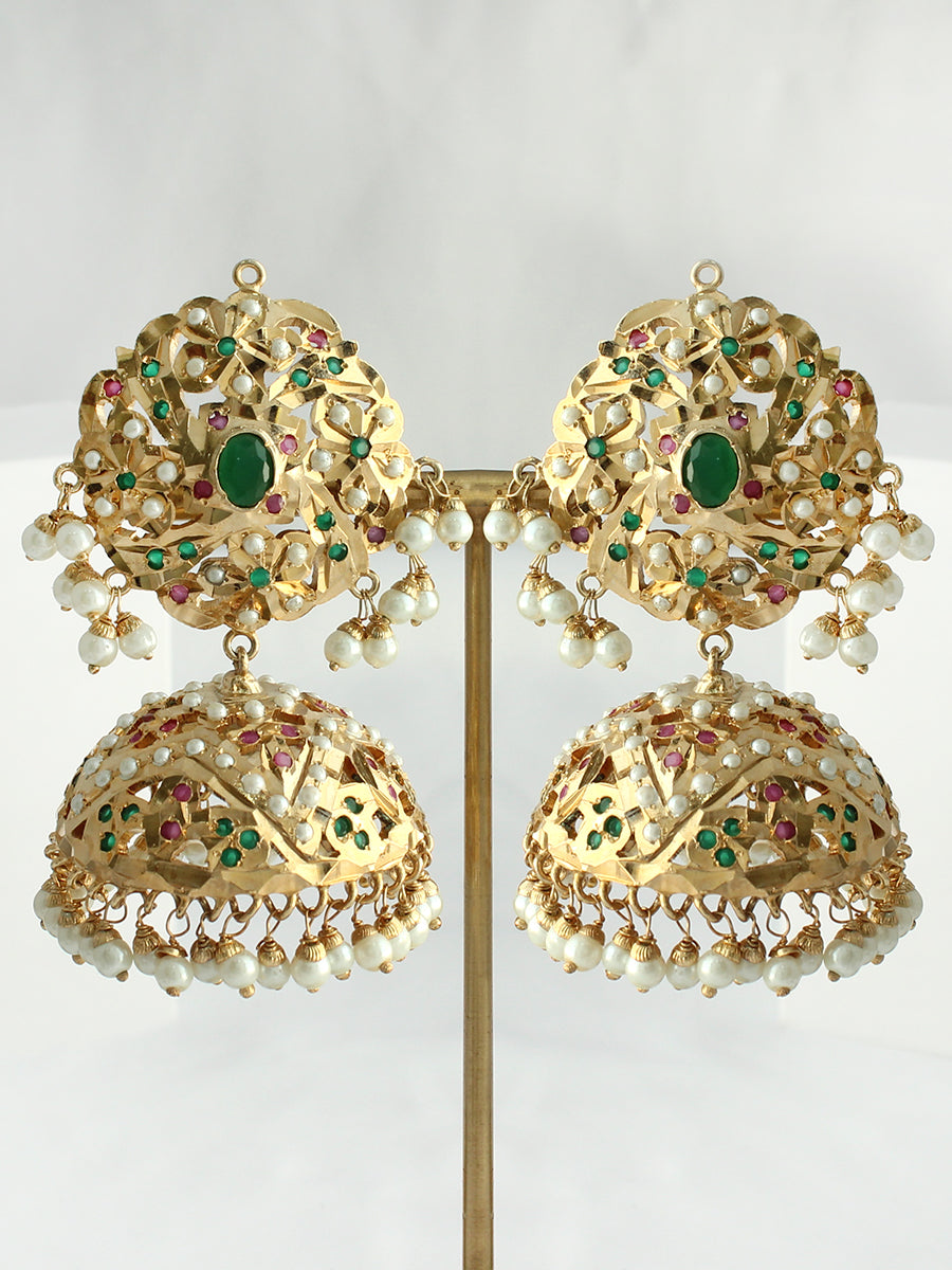 Kashifa Jadau Jhumki Earrings