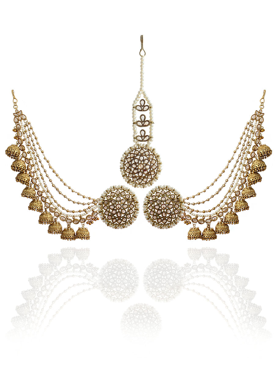 Nivika Stud Earrings With Ear Chain