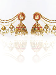 Falak Jhumki Earrings With Ear Chain