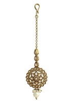Shiza Jhumki Earrings with Earchain & Tikka-Gold
