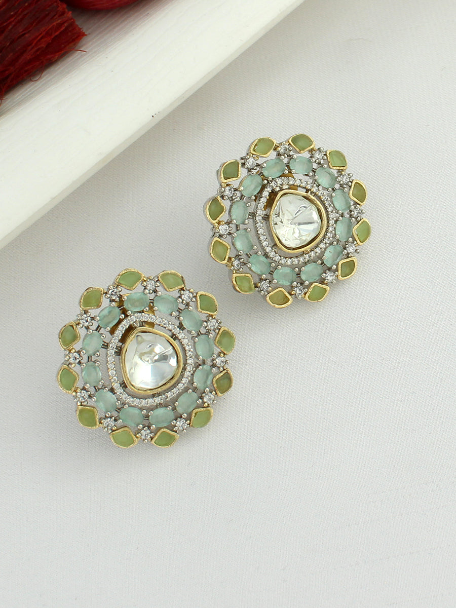 Tisha Stud Earrings-Mint Green